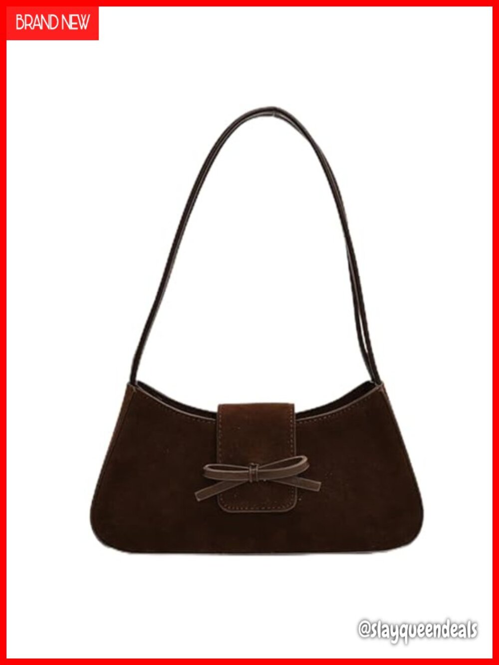 Suede Shoulder Bag Coquette Bow Purse